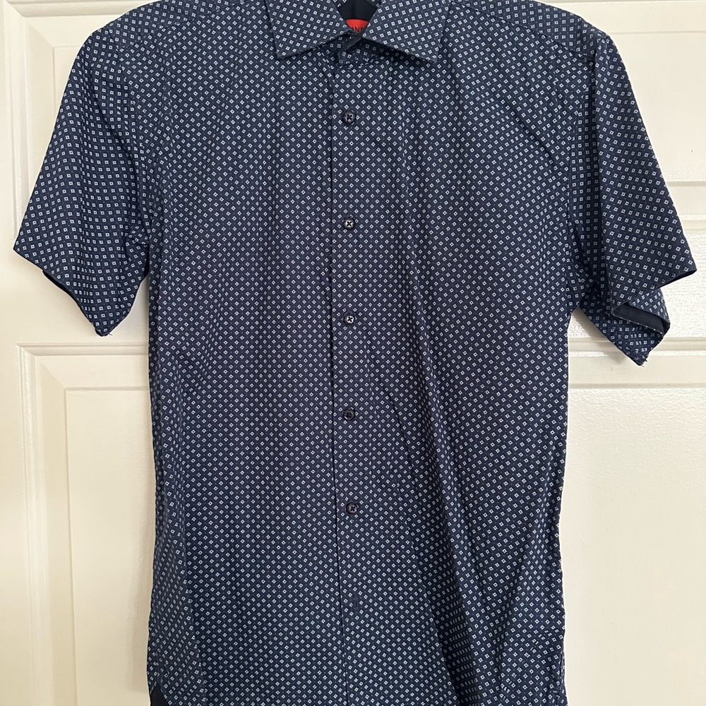 Men's Blue Patterned Shirt
